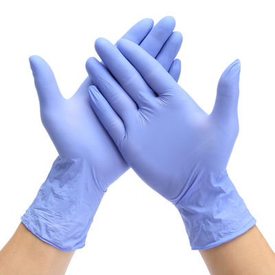 Blaue Handpflege-blaue Nitril-Wegwerfhandschuhe XL mit Griff